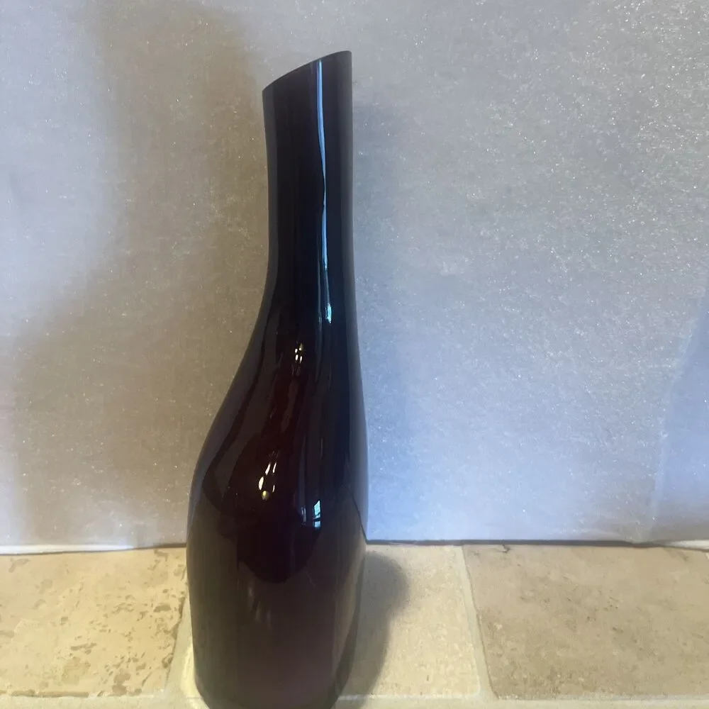IKEA  High Quality Purple Glass Vase Art Deco Flower Vase 11